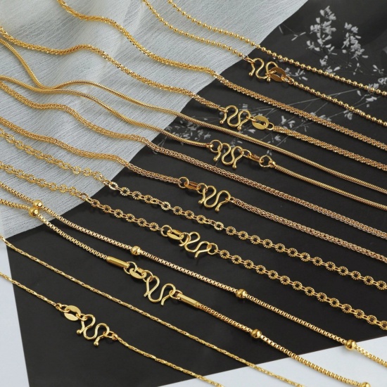 Immagine di Collana All'Ingrosso, Catena Placcato Oro 24K 304 Acciaio Inossidabile, Donne Ecologico Hip-Hop Minimalista Regalo Gioielli Per Rivenditore, 45cm Lunghezza, 1 Pz