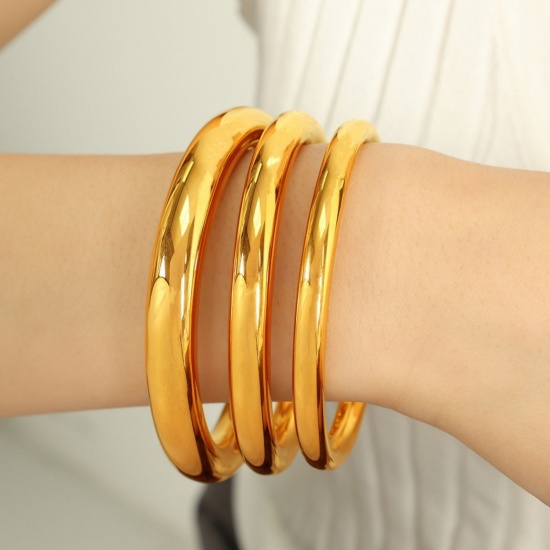Immagine di 304 Acciaio Inossidabile Braccialetto All'Ingrosso, Multicolore Ecologico, Donne Semplice Elegante Regalo Fornitura di Gioielli, 1 Pz