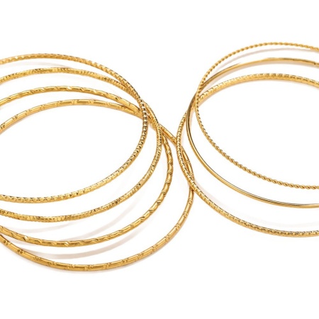 Picture of Wholesale 304 Stainless Steel Bangles Bracelets, Multicolor Eco-friendly, Women's Simple Stylish Gift Jewelry Supply