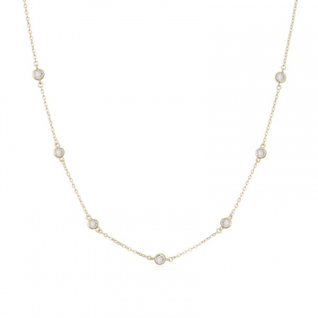 Picture of Wholesale Station Necklace, Multicolor Brass & Cubic Zirconia, Women's Ins Style Stylish Gift Jewelry For Retailer, 45cm(17.7") + 5cm(2") long