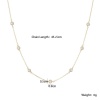 Picture of Wholesale Station Necklace, Multicolor Brass & Cubic Zirconia, Women's Ins Style Stylish Gift Jewelry For Retailer, 45cm(17.7") + 5cm(2") long