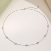 Picture of Wholesale Station Necklace, Multicolor Brass & Cubic Zirconia, Women's Ins Style Stylish Gift Jewelry For Retailer, 45cm(17.7") + 5cm(2") long