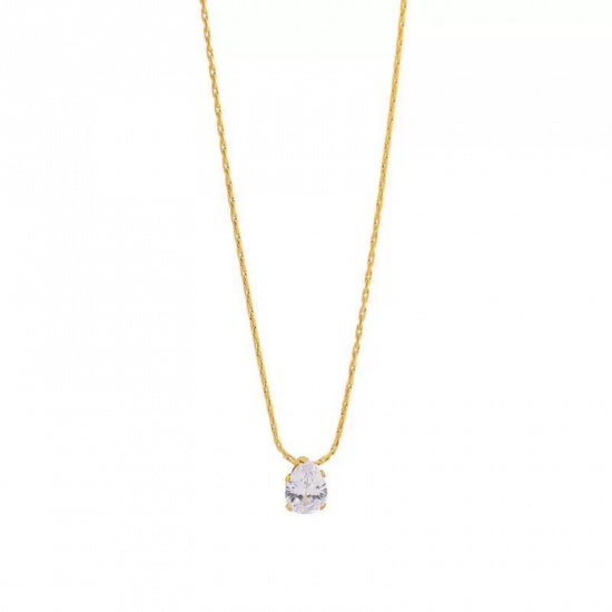 Picture of Wholesale Drop Clear Rhinestone Pendant Charm Necklace, Multicolor 304 Stainless Steel Women's Eco-friendly Exquisite Stylish Gift Jewelry For Retailer