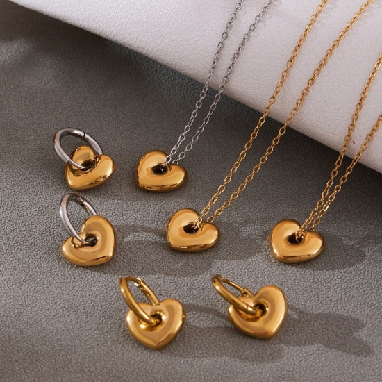 Picture of Wholesale Heart Necklace & Earrings, Multicolor 304 Stainless Steel Women's Eco-friendly Valentine's Day Stylish Gift Jewelry For Retailer