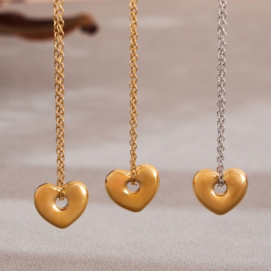 Picture of Wholesale Heart Necklace & Earrings, Multicolor 304 Stainless Steel Women's Eco-friendly Valentine's Day Stylish Gift Jewelry For Retailer
