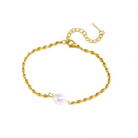 Picture of Wholesale 304 Stainless Steel Bracelets, 18K Gold Plated Eco-friendly PVD Vacuum Plating, Women's Simple Stylish Gift Jewelry Supply