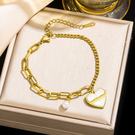 Picture of Wholesale 304 Stainless Steel Bracelets, 18K Gold Plated Eco-friendly PVD Vacuum Plating, Women's Simple Stylish Gift Jewelry Supply