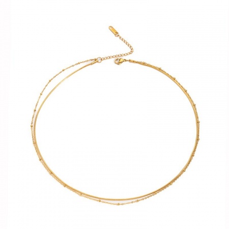 Picture of Wholesale Multilayer Layered Necklace, 18K Gold Plated 304 Stainless Steel Women's Eco-friendly PVD Simple Stylish Gift Jewelry For Retailer