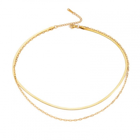 Immagine di Collana All'Ingrosso, Placcato Oro 18K 304 Acciaio Inossidabile, Donne PVD Ecologica Semplice Elegante Regalo Gioielli Per Rivenditore, 1 Pz