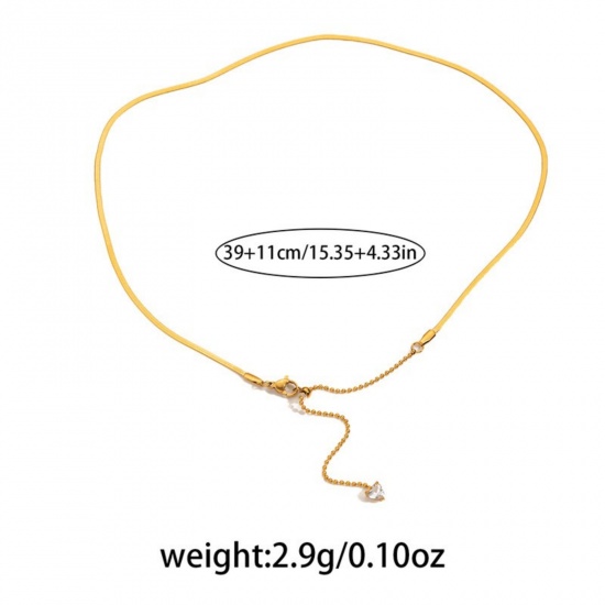 Immagine di Collana All'Ingrosso, Placcato Oro 18K 304 Acciaio Inossidabile, Donne PVD Ecologica Semplice Elegante Regalo Gioielli Per Rivenditore, 1 Pz