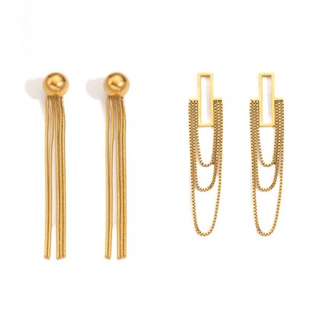 Immagine di Squisito Elegante Nappa Orecchini All'Ingrosso, Placcato Oro 18K 304 Acciaio Inossidabile, Donne PVD Ecologica Regalo Fornitura di Gioielli, 1 Paio