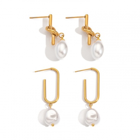Immagine di Squisito Elegante Orecchini a Perno All'Ingrosso, Placcato Oro 18K 304 Acciaio Inossidabile, Donne PVD Ecologica Regalo Fornitura di Gioielli, 1 Paio