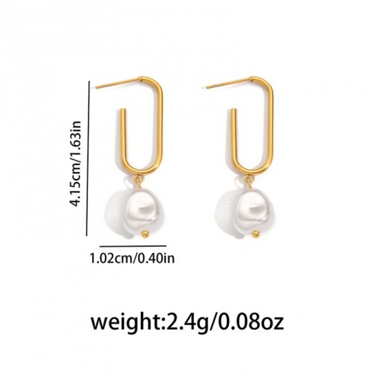 Picture of Wholesale Exquisite Stylish Ear Post Stud Earrings, 18K Gold Plated 304 Stainless Steel, Women's Eco-friendly PVD Gift Jewelry Supply