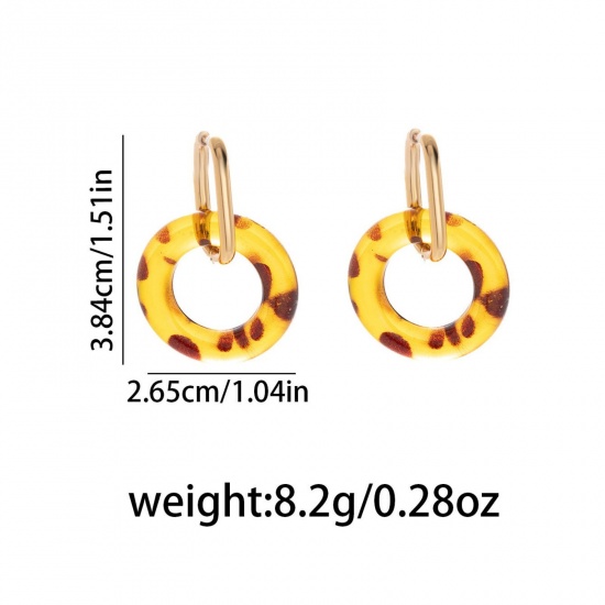 Picture of Wholesale Exquisite Stylish Earrings, Amber 18K Gold Plated 304 Stainless Steel, Women's Eco-friendly PVD Gift Jewelry Supply
