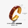 Bild von Großhandel Frauen Geschenk Emaille Offen Verstellbar Ring, 18K Vergoldet 304 Edelstahl, Umweltfreundliche PVD Exquisit Stilvoll Schmuckbedarf, 17mm (US Größe 6.5)