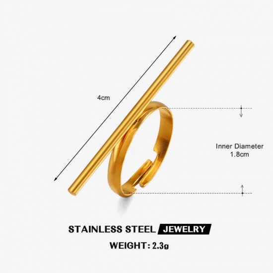 Picture of Wholesale Women's Gift Open Adjustable Rings, Multicolor 304 Stainless Steel, Eco-friendly Hip-Hop Stylish Jewelry Supply, 18mm(US Size 7.75)