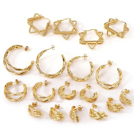 Immagine di Squisito Elegante Orecchini Circolari All'Ingrosso, Multicolore 304 Acciaio Inossidabile, Donne Ecologico Regalo Fornitura di Gioielli, 1 Paio