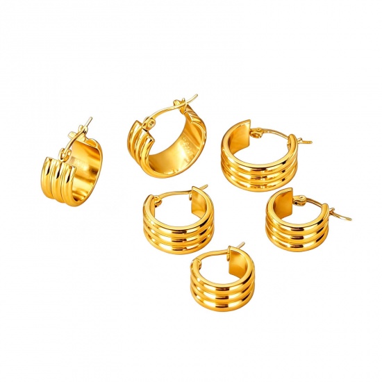 Picture of Wholesale Exquisite Stylish Hoop Earrings, Multicolor 304 Stainless Steel, Women's Eco-friendly Gift Jewelry Supply