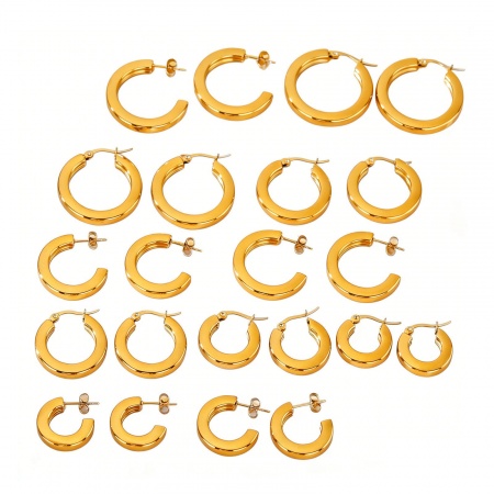 Immagine di Squisito Elegante Orecchini Circolari All'Ingrosso, Multicolore 304 Acciaio Inossidabile, Donne Ecologico Regalo Fornitura di Gioielli, 1 Paio