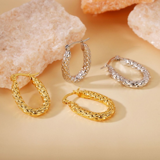 Picture of Wholesale Exquisite Stylish Hoop Earrings, Multicolor 304 Stainless Steel, Women's Eco-friendly Gift Jewelry Supply