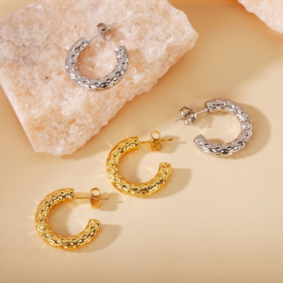 Picture of Wholesale Exquisite Stylish Hoop Earrings, Multicolor 304 Stainless Steel, Women's Eco-friendly Gift Jewelry Supply