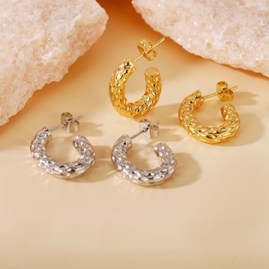 Picture of Wholesale Exquisite Stylish Hoop Earrings, Multicolor 304 Stainless Steel, Women's Eco-friendly Gift Jewelry Supply