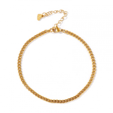 Immagine di 304 Acciaio Inossidabile Cavigliere All'Ingrosso, 18K Vero Oro Placcato PVD Ecologica Impermeabile Anti-Ossidante Ipoallergenico, Donne Elegante Minimalista Regalo Fornitura di Gioielli, 1 Pz