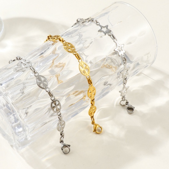 Picture of Wholesale 304 Stainless Steel Handmade Link Chain Anklet, Eco-friendly, Women's Stylish Minimalist Gift Jewelry Supply