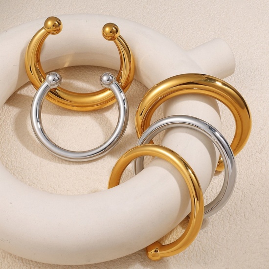 Picture of Wholesale 304 Stainless Steel Open Cuff Bangles Bracelets, Multicolor Eco-friendly, Women's Retro Simple & Casual Gift Jewelry Supply