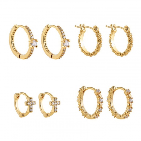 Immagine di Squisito Elegante Orecchini Ad Anello Abbraccio All'Ingrosso, 304 Acciaio Inossidabile, Donne PVD Ecologica Regalo Fornitura di Gioielli, 1 Paio