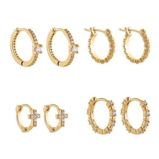 Picture of Wholesale Exquisite Stylish Huggie Hoop Earrings, 304 Stainless Steel, Women's Eco-friendly PVD Gift Jewelry Supply