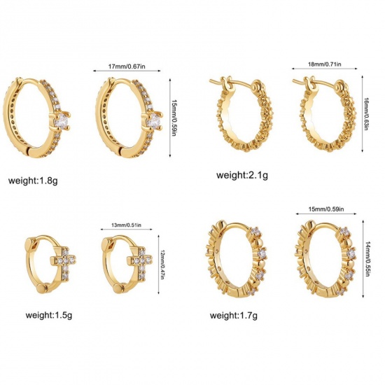 Picture of Wholesale Exquisite Stylish Huggie Hoop Earrings, 304 Stainless Steel, Women's Eco-friendly PVD Gift Jewelry Supply