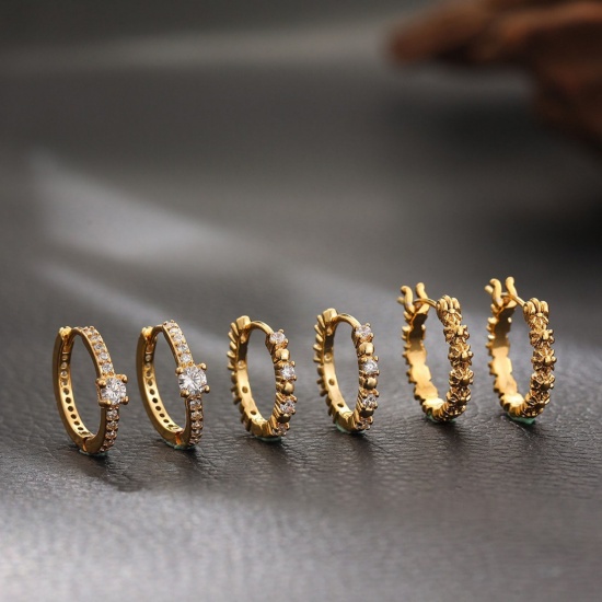 Picture of Wholesale Exquisite Stylish Huggie Hoop Earrings, 304 Stainless Steel, Women's Eco-friendly PVD Gift Jewelry Supply