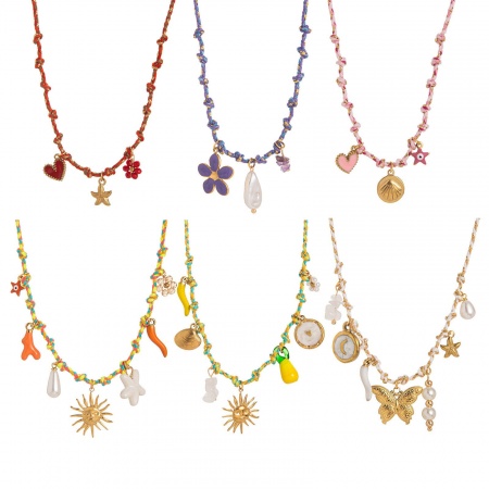 Immagine di Collana della Stazione All'Ingrosso, Placcato Oro 18K 304 Acciaio Inossidabile Corda Intrecciata, Donne PVD Ecologica Squisito Elegante Regalo Gioielli Per Rivenditore, 40cm + 5cm Lunghezza, 1 Pz