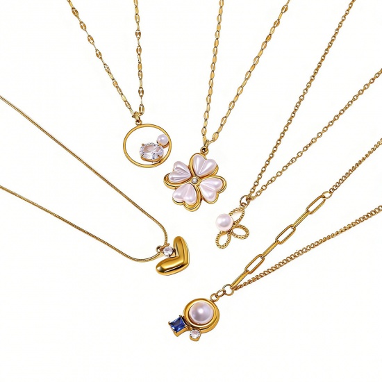 Picture of Wholesale Pendant Charm Necklace, 18K Gold Plated 304 Stainless Steel Women's Eco-friendly PVD Exquisite Stylish Gift Jewelry For Retailer