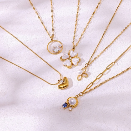 Picture of Wholesale Pendant Charm Necklace, 18K Gold Plated 304 Stainless Steel Women's Eco-friendly PVD Exquisite Stylish Gift Jewelry For Retailer