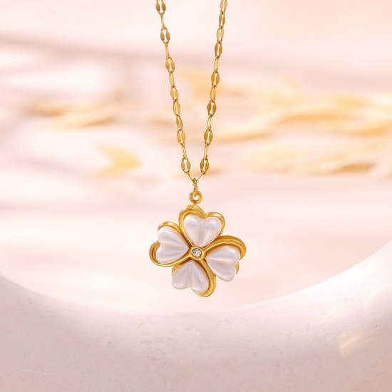 Picture of Wholesale Pendant Charm Necklace, 18K Gold Plated 304 Stainless Steel Women's Eco-friendly PVD Exquisite Stylish Gift Jewelry For Retailer