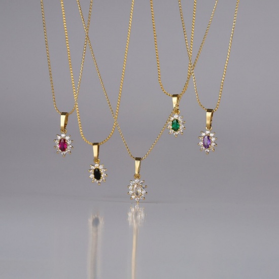 Picture of Wholesale Flower Necklace & Earrings, 18K Gold Plated Brass & Rhinestone Women's Exquisite Stylish Gift Jewelry For Retailer