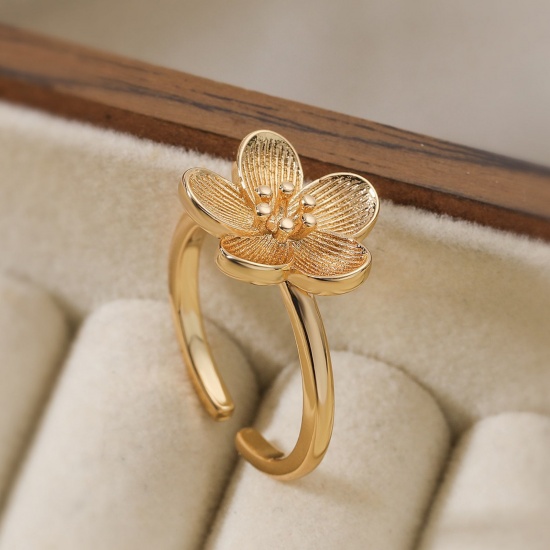 Picture of Wholesale Women's Gift Open Adjustable Rings, 18K Gold Plated Brass, Exquisite Stylish Jewelry Supply
