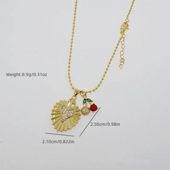 Bild von Großhandel Anhänger Halskette, 18K Vergoldet Messing Kugelkette Kette, Frauen Exquisit Stilvoll Geschenk Schmuck für Einzelhändler, 45cm + 5cm lang