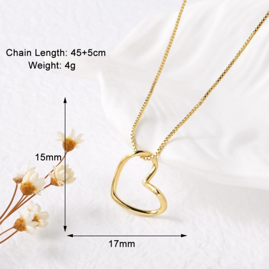 Picture of Wholesale Pendant Charm Necklace, 18K Gold Plated Brass Women's Exquisite Stylish Gift Jewelry For Retailer, 45cm(17.7") + 5cm(2") long