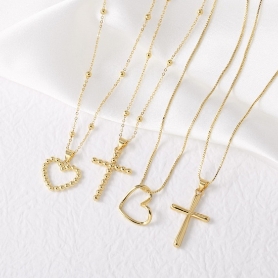 Picture of Wholesale Pendant Charm Necklace, 18K Gold Plated Brass Women's Exquisite Stylish Gift Jewelry For Retailer, 45cm(17.7") + 5cm(2") long