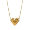 Picture of Wholesale Heart Message " Mama " Pendant Charm Necklace, 18K Gold Plated 304 Stainless Steel Curb Link Chain, Women's Eco-friendly Mother's Day Stylish Gift Jewelry For Retailer, 45cm(17.7") + 5cm(2") long