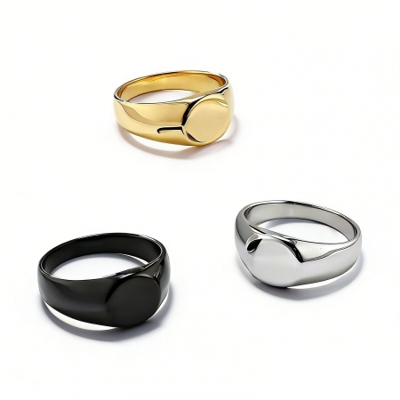 Picture of Wholesale Unisex Gift Polished Unadjustable Rings, 304 Stainless Steel, Eco-friendly Punk Minimalist Jewelry Supply