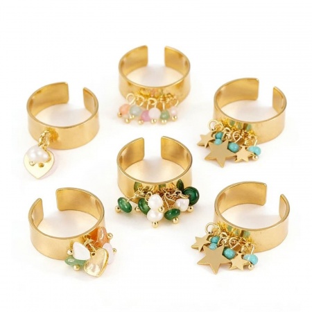 Picture of Wholesale Women's Gift Open Adjustable Rings, 18K Gold Plated 304 Stainless Steel, Eco-friendly PVD Ins Style Stylish Jewelry Supply