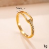 Immagine di Trasparente Strass Non Regolabile Anello All'Ingrosso, 304 Acciaio Inossidabile, Ecologico 1 Pz