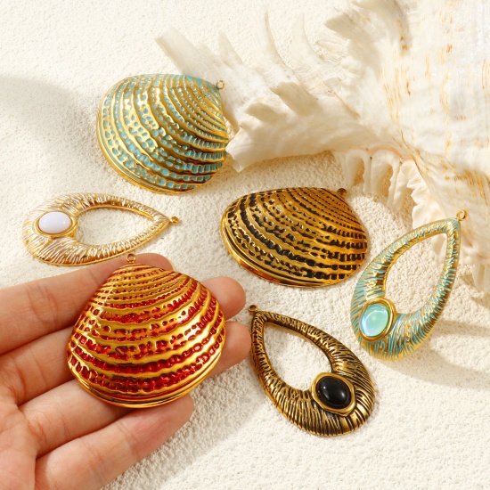 Picture of Eco-friendly PVD Waterproof Anti-Tarnish Hypoallergenic 304 Stainless Steel Charms Wholesale 18K Real Gold Plated