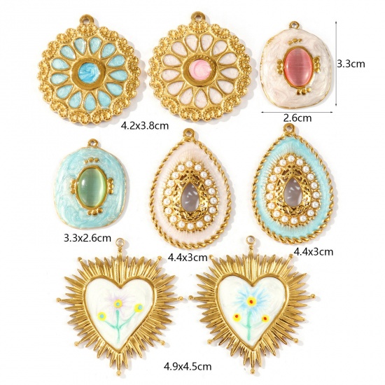 Picture of Eco-friendly PVD Waterproof Anti-Tarnish Hypoallergenic 304 Stainless Steel Charms Wholesale 18K Real Gold Plated