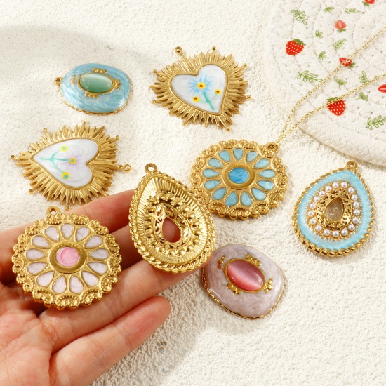 Picture of Eco-friendly PVD Waterproof Anti-Tarnish Hypoallergenic 304 Stainless Steel Charms Wholesale 18K Real Gold Plated