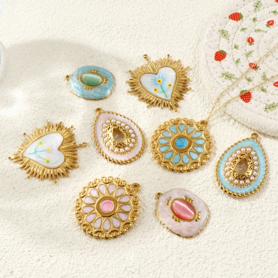 Picture of Eco-friendly PVD Waterproof Anti-Tarnish Hypoallergenic 304 Stainless Steel Charms Wholesale 18K Real Gold Plated
